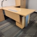 Blonde T-Suite Desk System w/ Cabinet & Under Privacy Screen